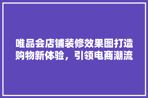 唯品会店铺装修效果图打造购物新体验，引领电商潮流