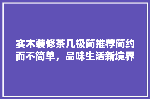 实木装修茶几极简推荐简约而不简单，品味生活新境界