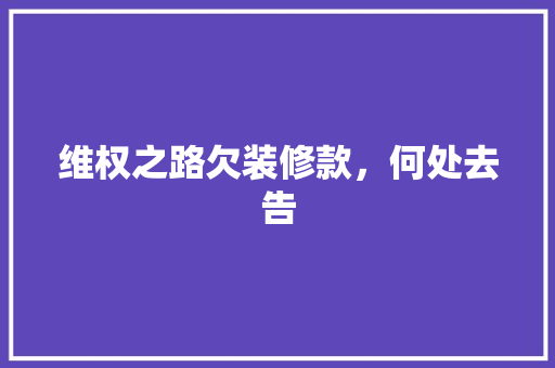 维权之路欠装修款，何处去告