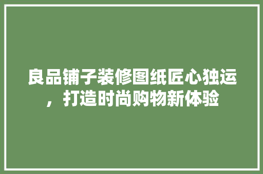 良品铺子装修图纸匠心独运，打造时尚购物新体验