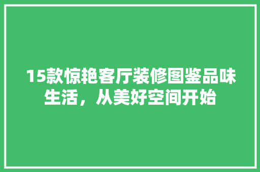 15款惊艳客厅装修图鉴品味生活，从美好空间开始